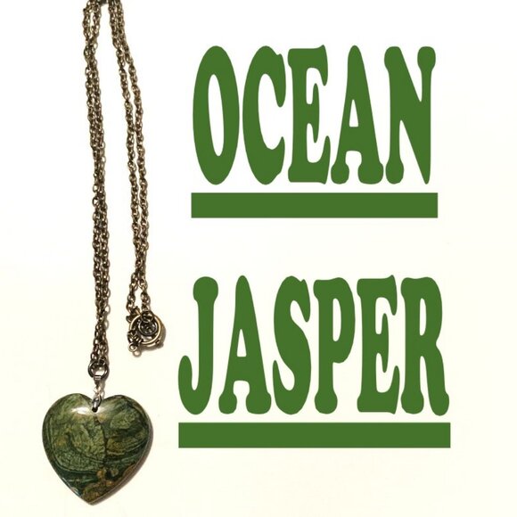 Ocean Jasper Heart Pendant Necklace – Renewal, Joy & Emotional Flow - Picture 1 of 6